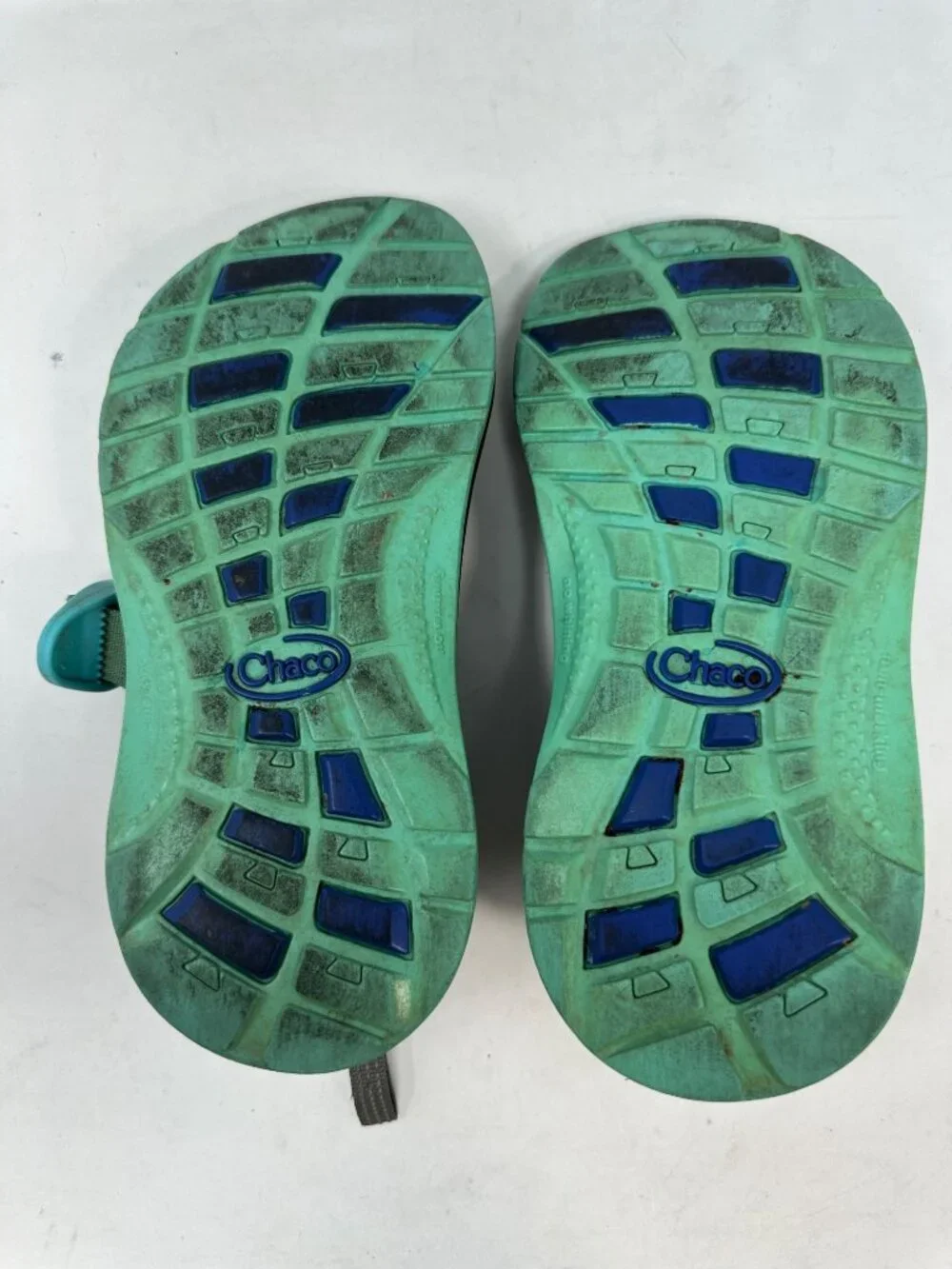 Chaco Kids Z/1 Classic Sport Sandals Size 1 Green Blue Hiking Water Shoes